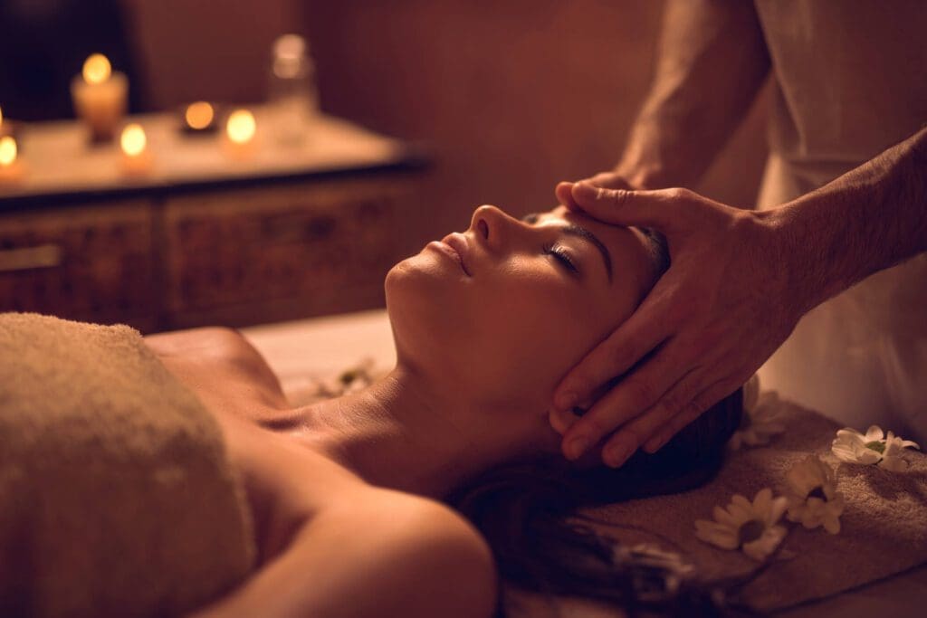 Tranquil spa ambiance with massage