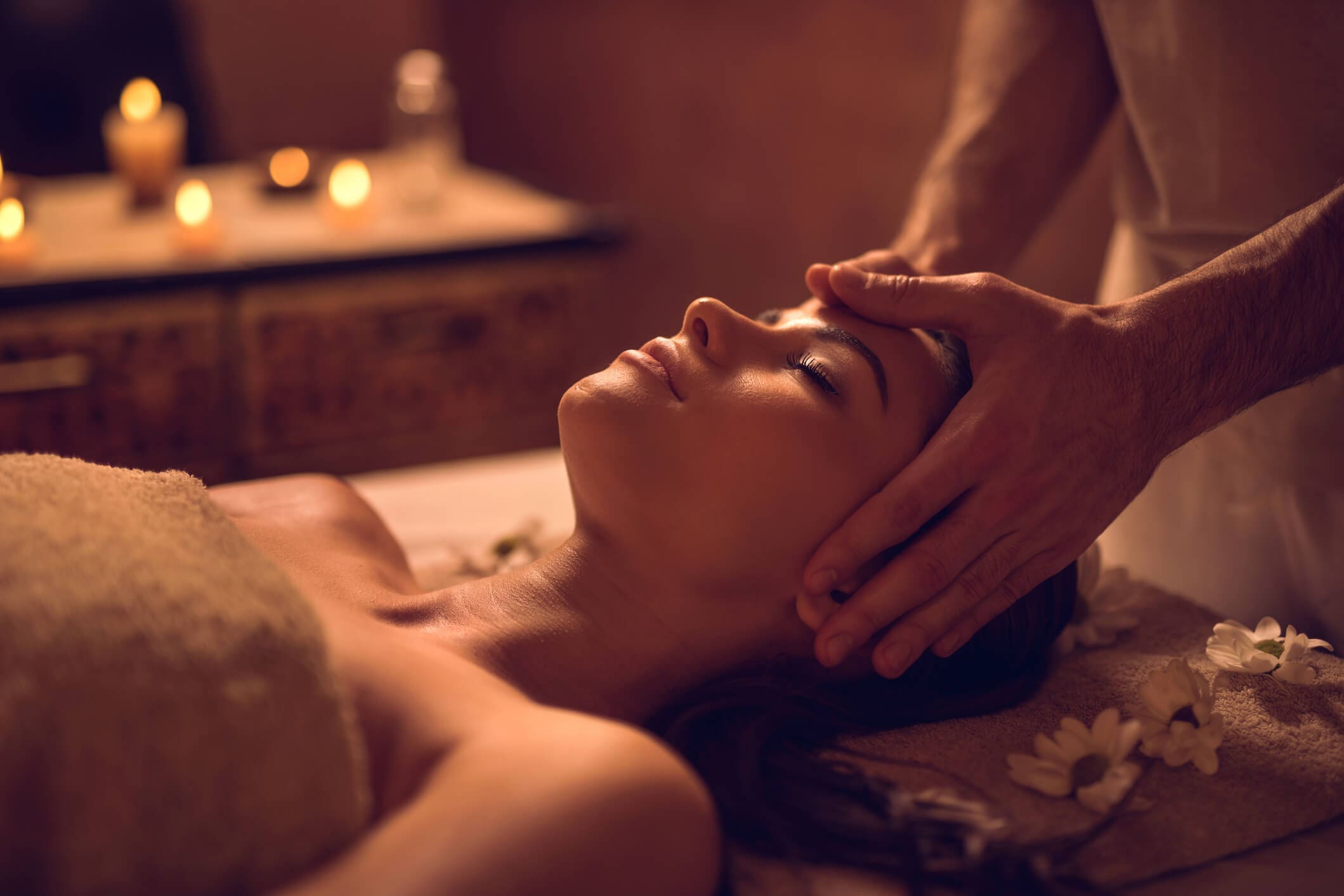 Tranquil spa ambiance with massage