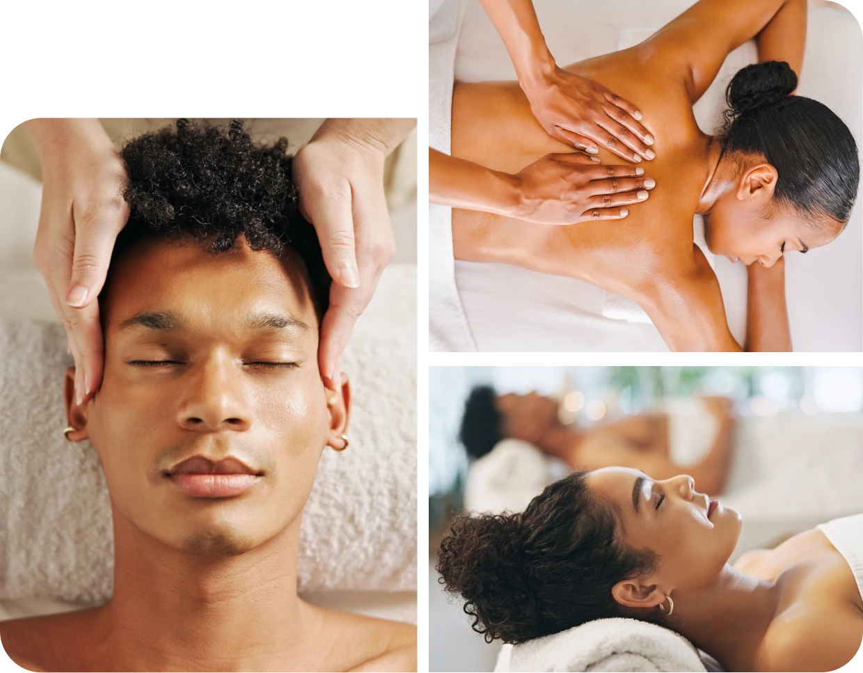 Relaxing restorative head and body massage treatment at Chicago Restorative Massage and Acupuncture in the River West \ West Town neighborhood of Chicago IL
