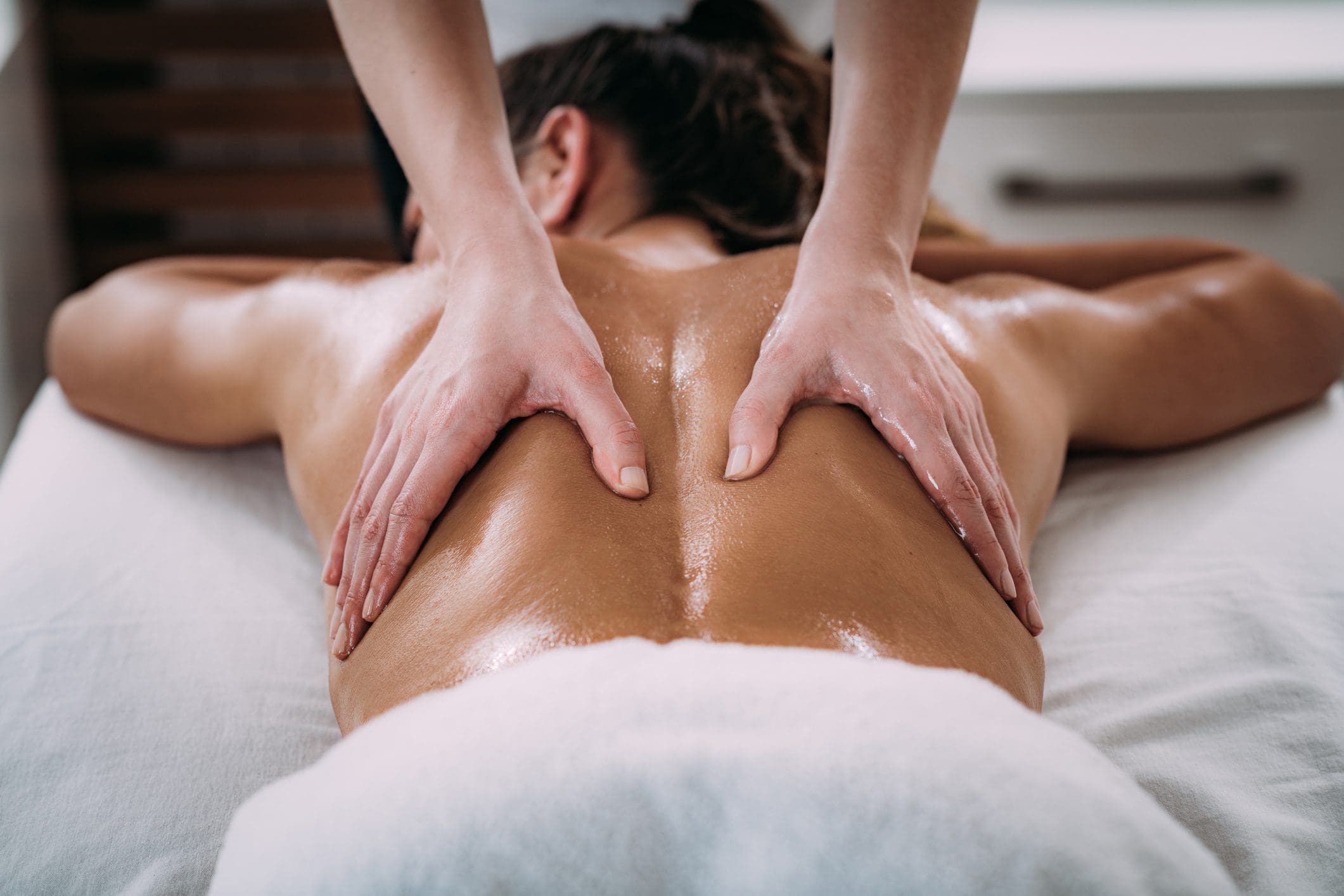 Relaxing Swedish back massage at Chicago Restorative Massage and Acupuncture at 805 N Milwaukee Ave in River West
